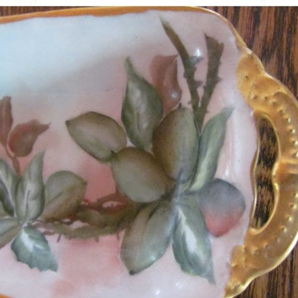 Art Nouveau China 1915 Olive Dish Hand Painted Bowl Olive Branch Italian Wedding - Picture 3 of 5